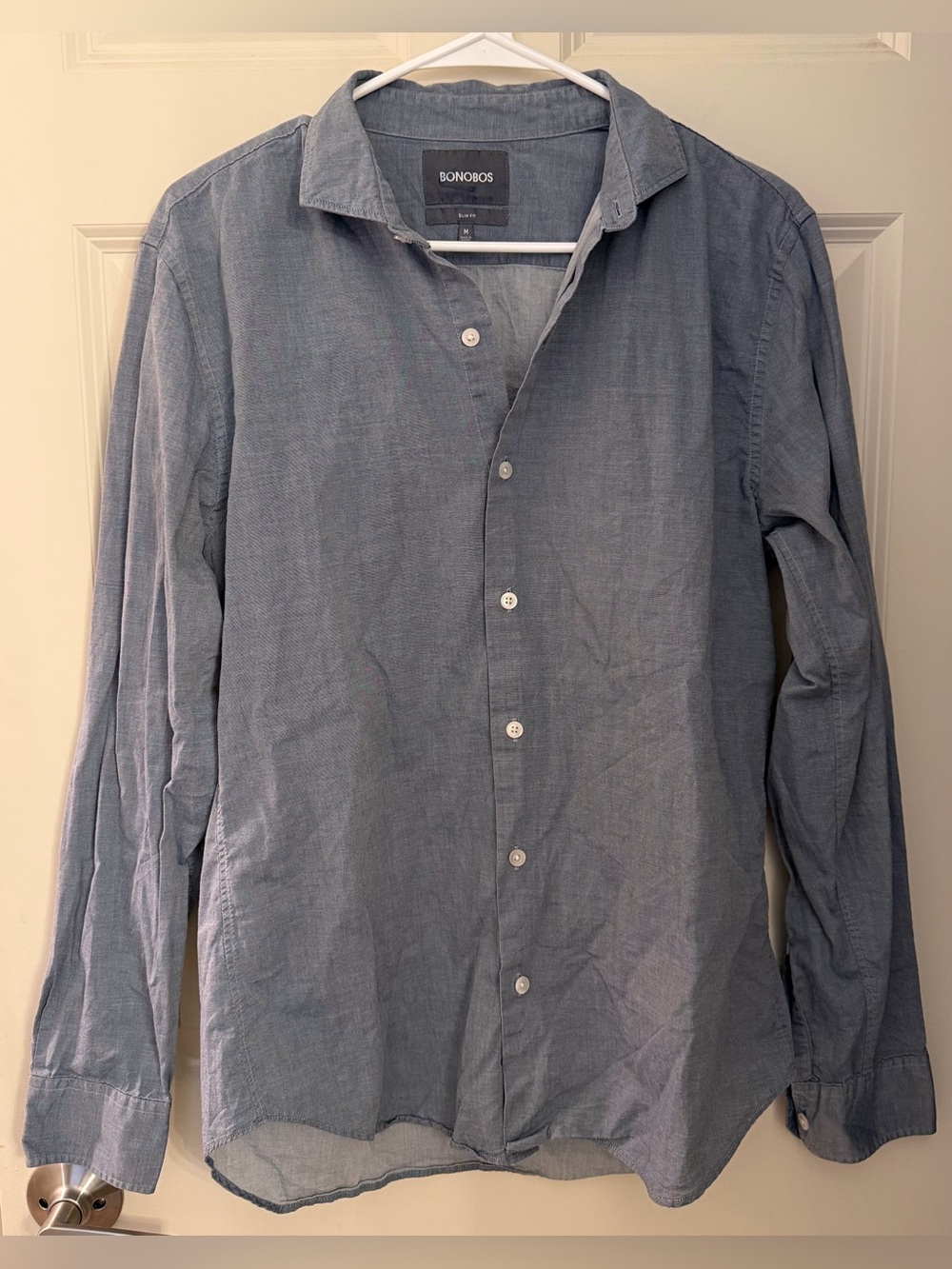 Bonobos 100% Cotton Slim Fit Button Down, Blue, Medium